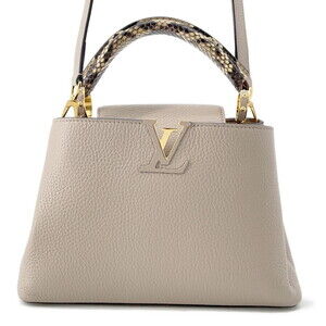 Louis Vuitton Capucines handbag Taurillon leather python greige